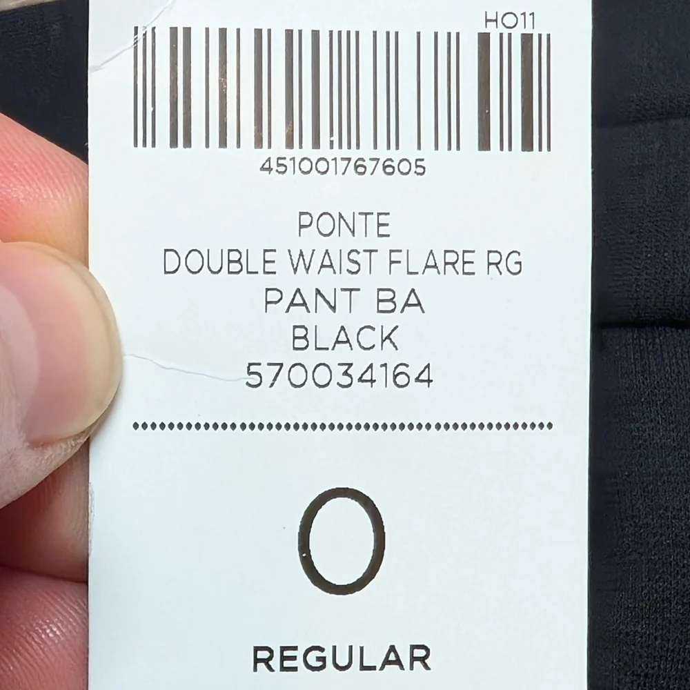 New CHICO'S Ponte Double Waist Flare Black Dress Pants (Women's 0 regular aka 4)